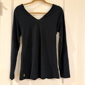 Lole Long Sleeve Black Top with Wrap Back